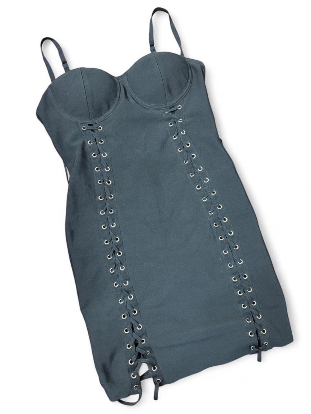 Fashion Nova Sexy Black Bandage Lace-Up Bodycon Dress